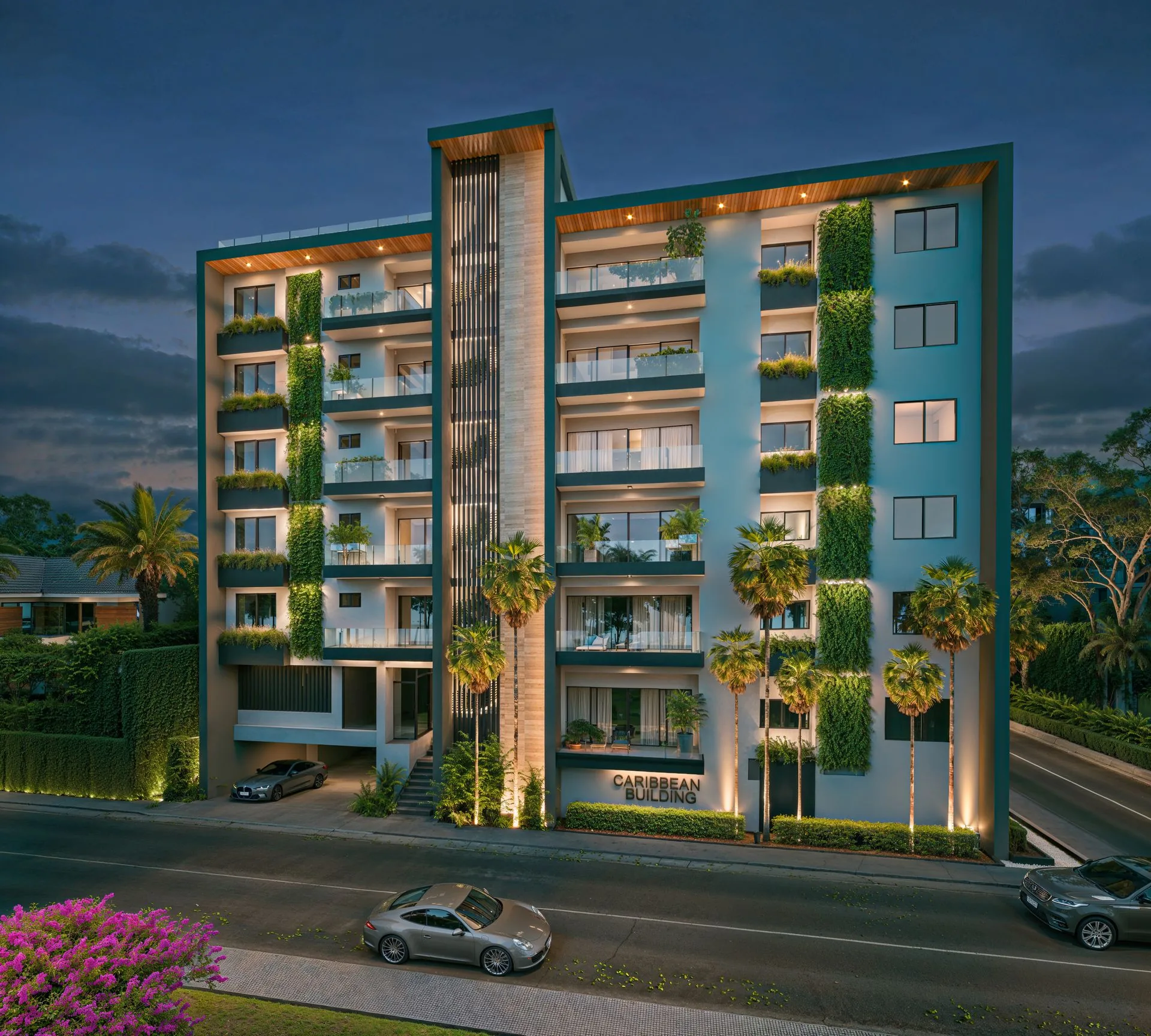 Render exterior Caribbean Bay Building